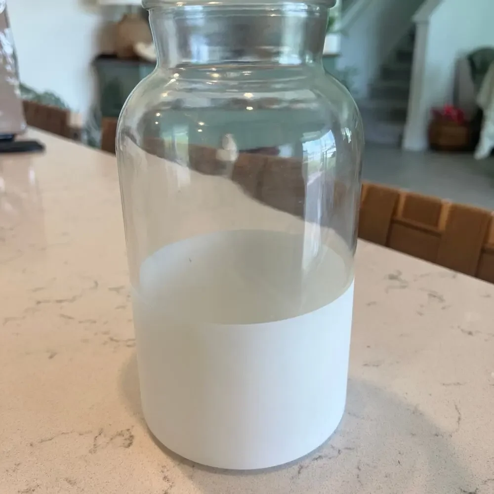 Glass Vase with White Bottom